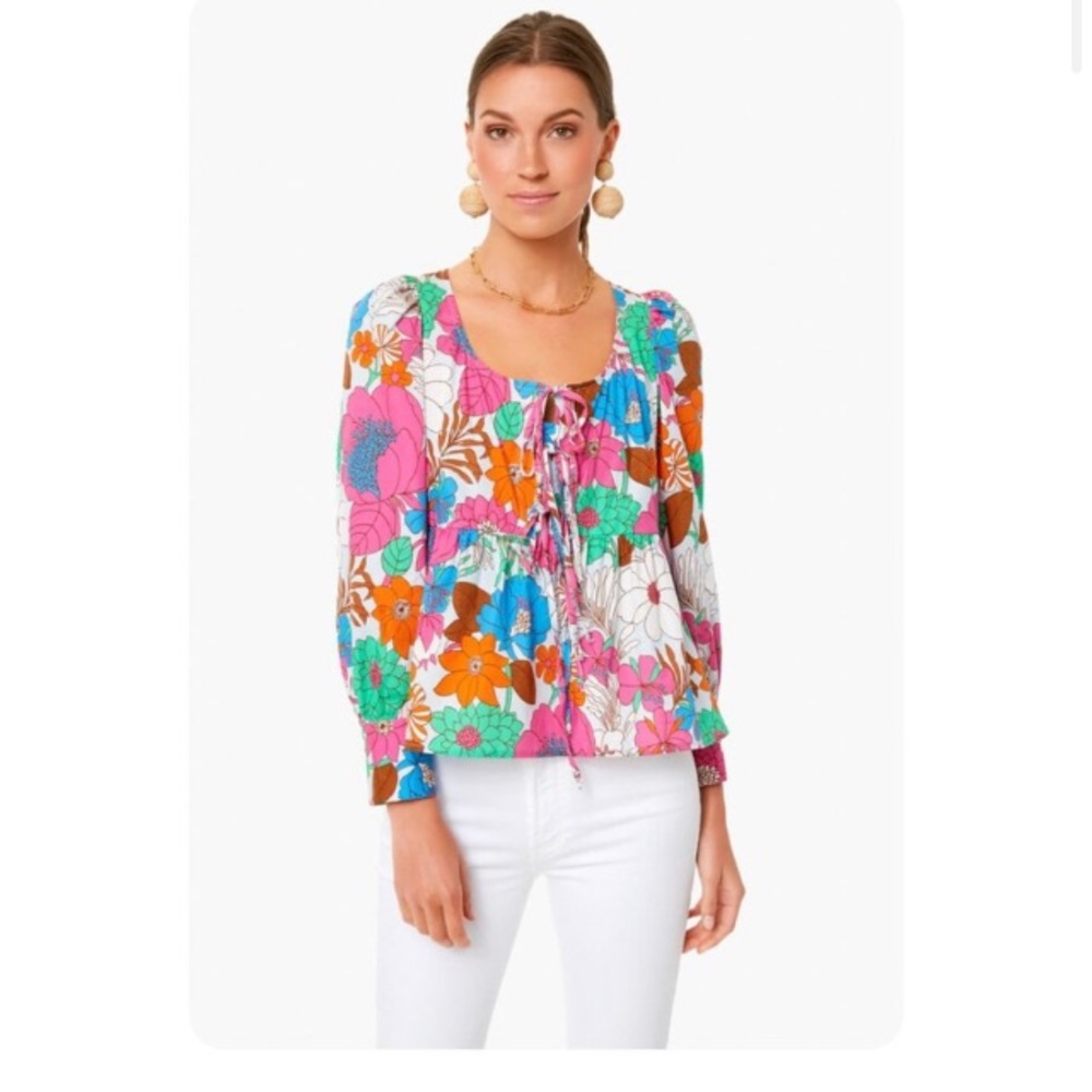 Tuckernuck wild rhapsody baskin floral tropical print top M